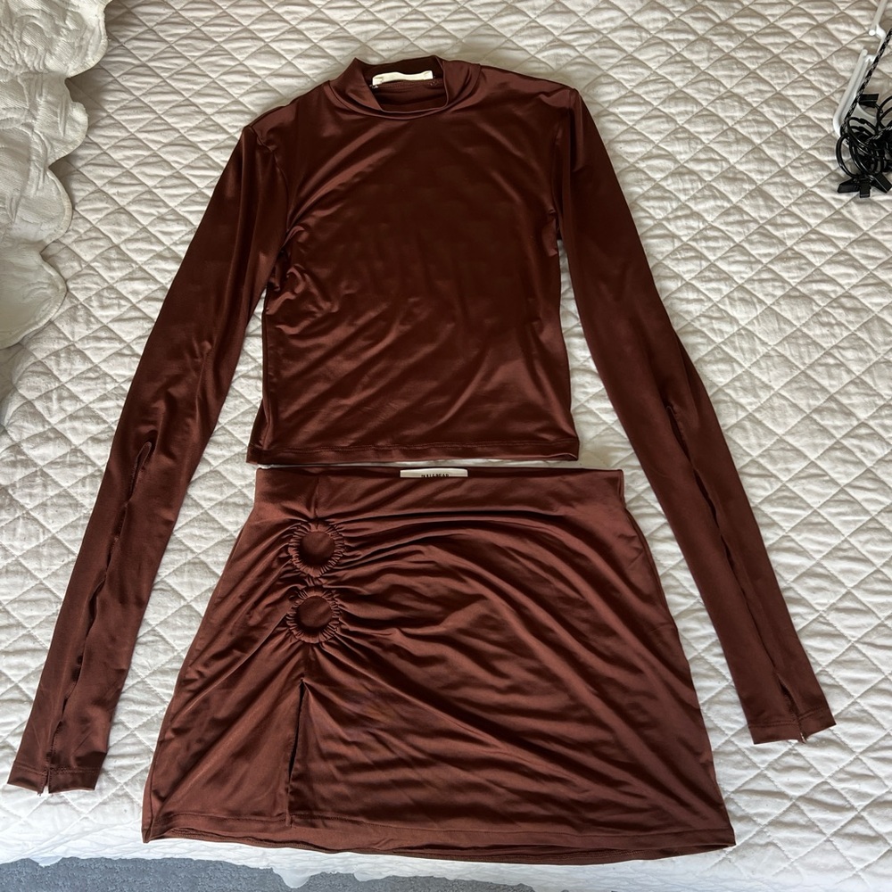 Brown skirt set